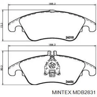 MDB2831 Mintex передние тормозные колодки