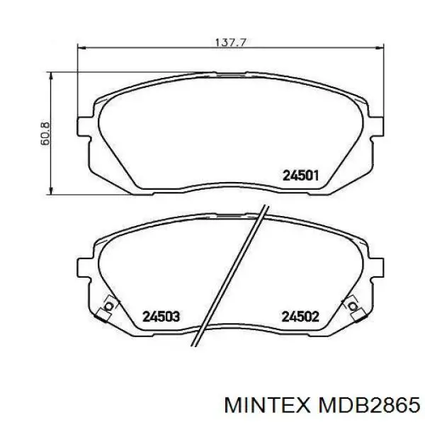 Передние тормозные колодки MDB2865 Mintex