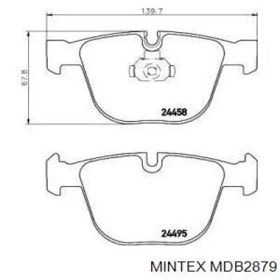 MDB2879 Mintex колодки тормозные задние дисковые