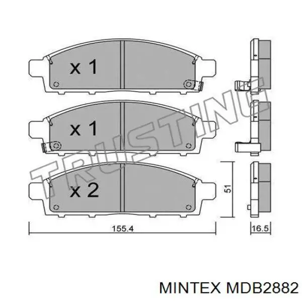 Купить MDB2882 Mintex Колодки тормозные