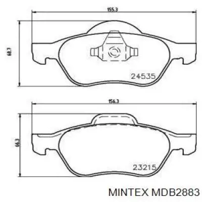 Колодки тормозные передние дисковые Mintex MDB2883