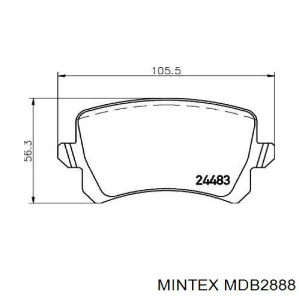 MDB2888 Mintex колодки тормозные задние дисковые