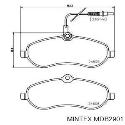 Передние тормозные колодки MDB2901 Mintex