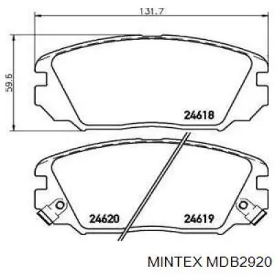 Передние тормозные колодки MDB2920 Mintex