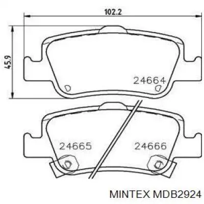 Задние тормозные колодки MDB2924 Mintex