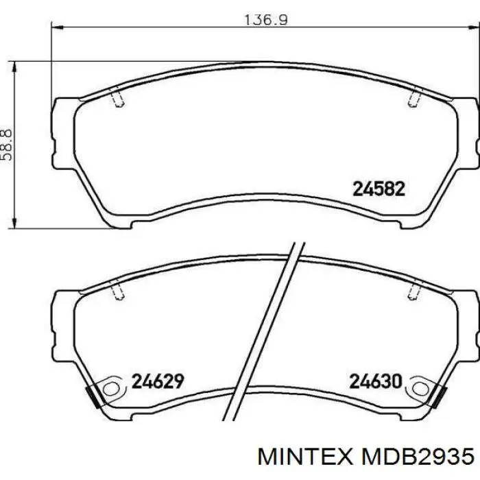 MDB2935 Mintex колодки тормозные передние дисковые