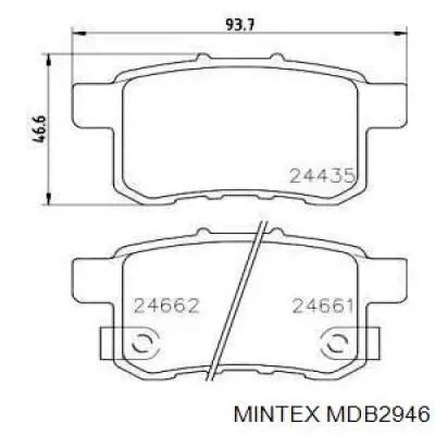 Задние тормозные колодки MDB2946 Mintex