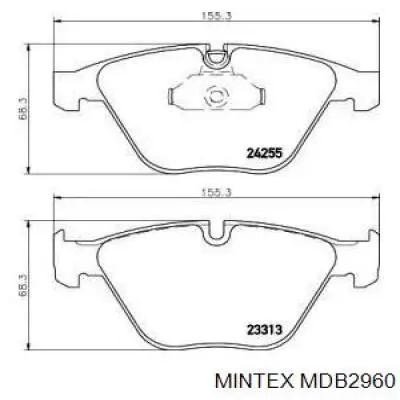 MDB2960 Mintex колодки тормозные передние дисковые