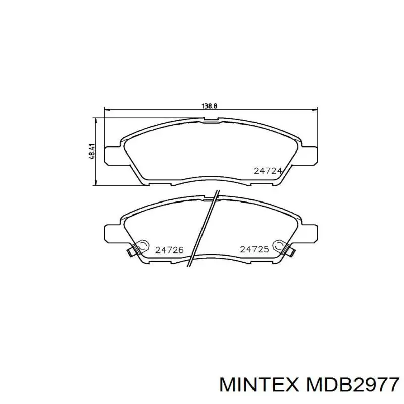 Передние тормозные колодки MDB2977 Mintex