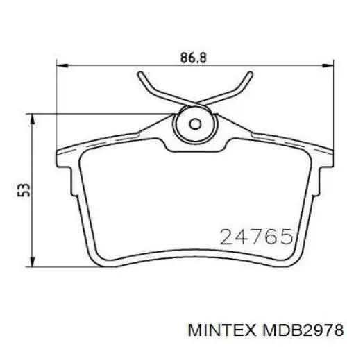 MDB2978 Mintex колодки тормозные задние дисковые
