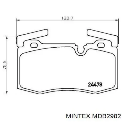 MDB2982 Mintex колодки тормозные передние дисковые