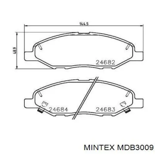 MDB3009 Mintex Колодки передние