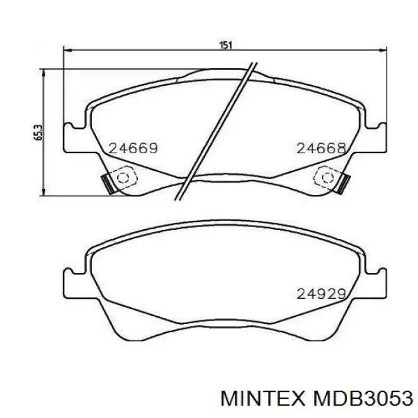 MDB3053 Mintex колодки тормозные передние дисковые