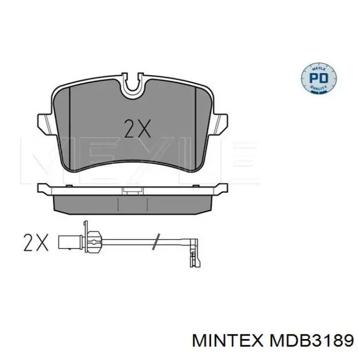 MDB3189 Mintex колодки тормозные задние дисковые