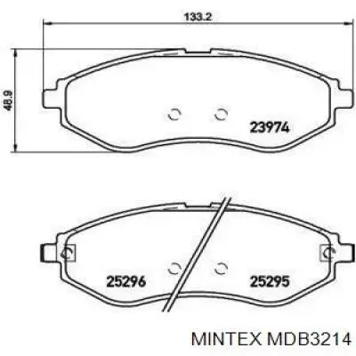 MDB3214 Mintex колодки тормозные передние дисковые