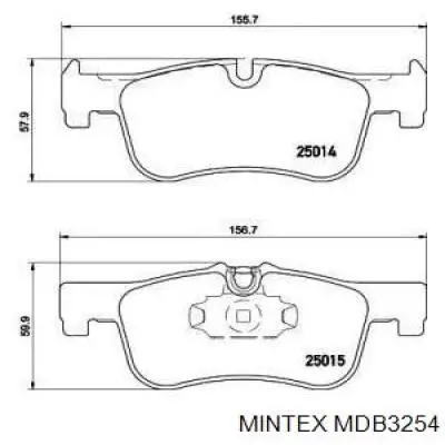 MDB3254 Mintex колодки тормозные передние дисковые