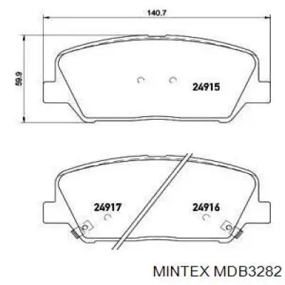 MDB3282 Mintex колодки тормозные передние дисковые