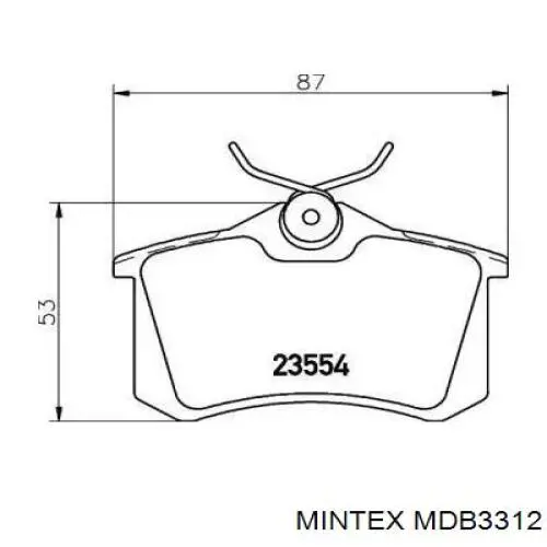 Задние тормозные колодки MDB3312 Mintex