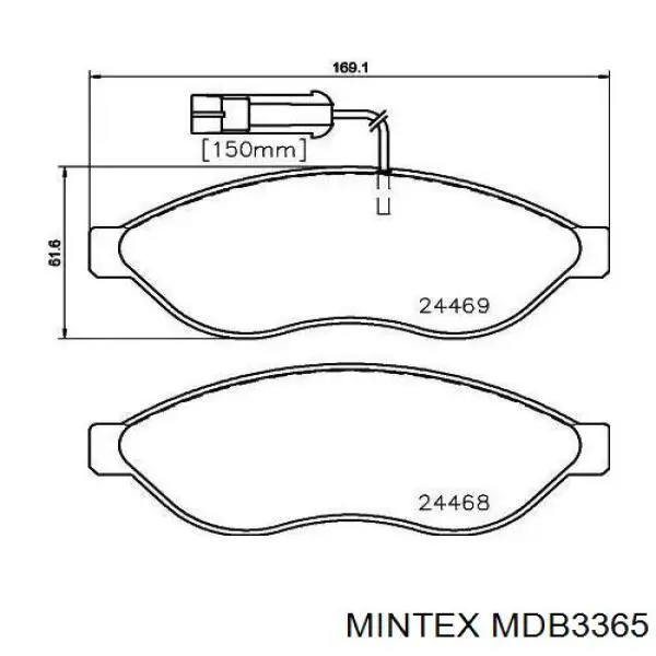 MDB3365 Mintex колодки тормозные передние дисковые