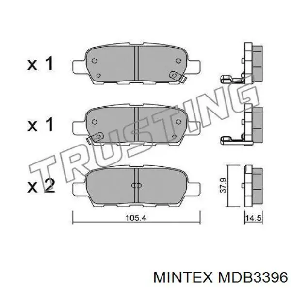 Задние тормозные колодки MDB3396 Mintex