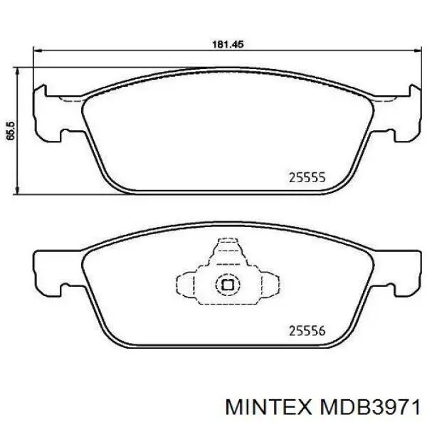 MDB3971 Mintex sapatas do freio dianteiras de disco