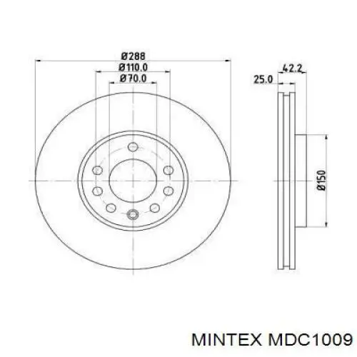 MDC1009 Mintex диск тормозной передний