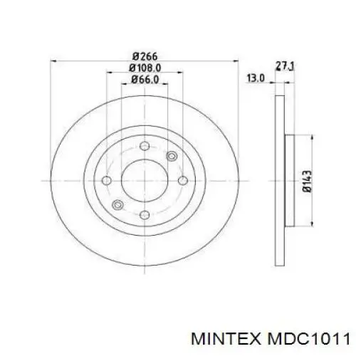 MDC1011 Mintex диск тормозной передний