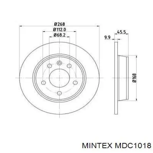 MDC1018 Mintex диск тормозной задний