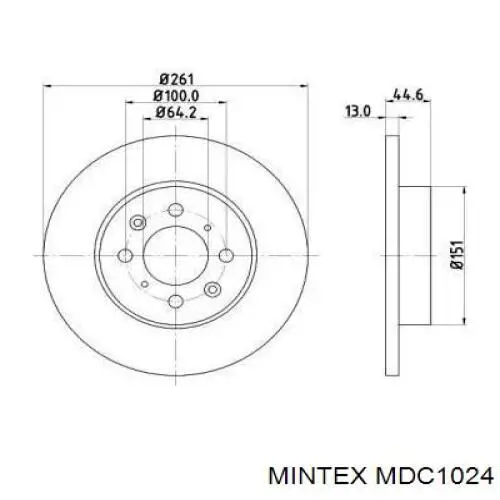 MDC1024 Mintex диск тормозной передний
