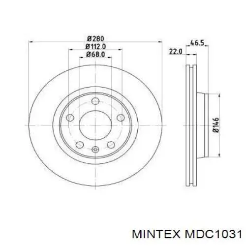 MDC1031 Mintex диск тормозной передний