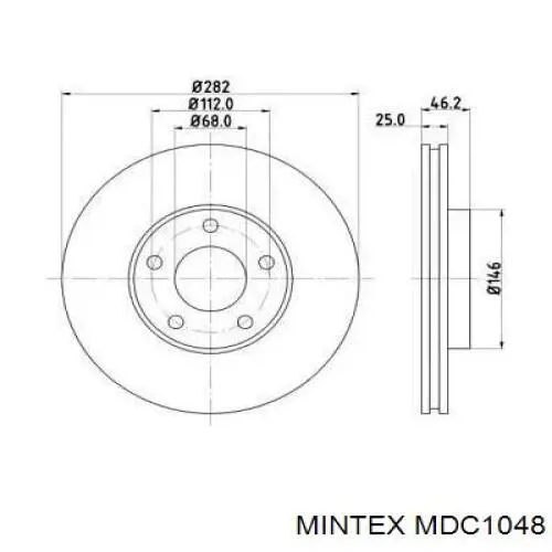 MDC1048 Mintex диск тормозной передний