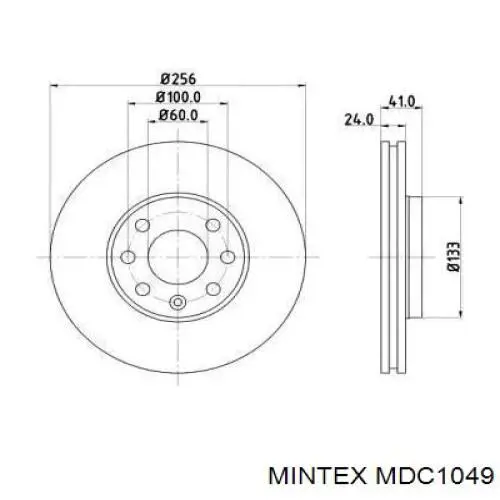 MDC1049 Mintex Диск тормозной передний