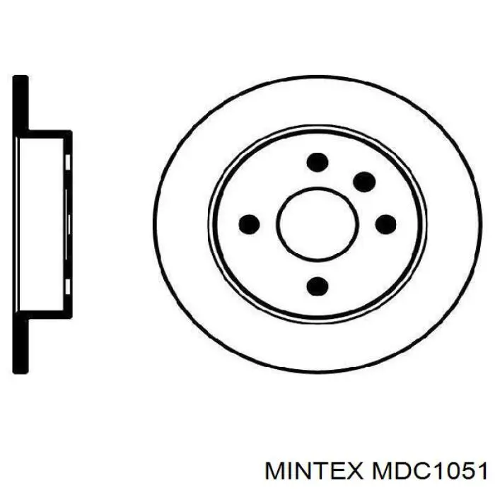 Диск тормозной задний Mintex MDC1051