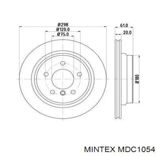 MDC1054 Mintex диск тормозной задний