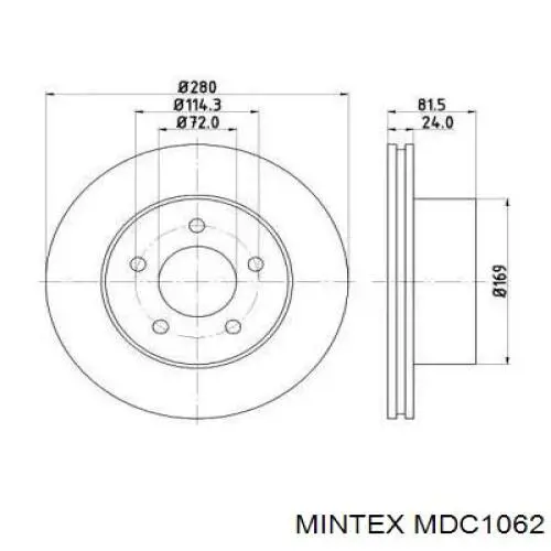 MDC1062 Mintex диск тормозной передний