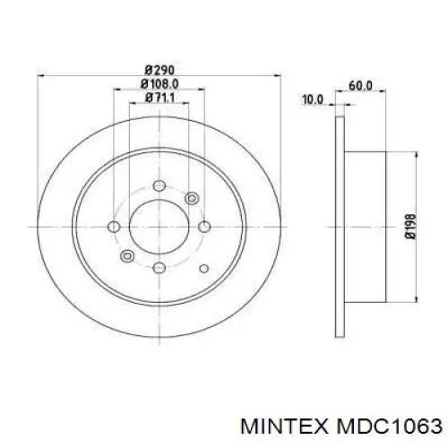 MDC1063 Mintex диск тормозной задний