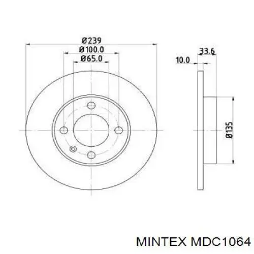 MDC1064 Mintex диск тормозной передний
