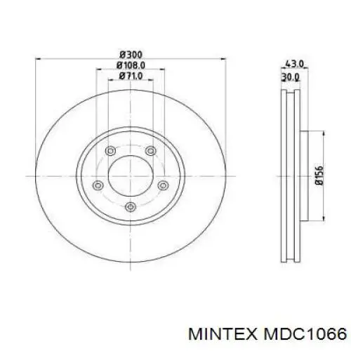MDC1066 Mintex диск тормозной передний