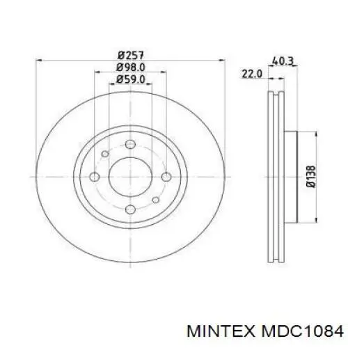 MDC1084 Mintex диск тормозной передний