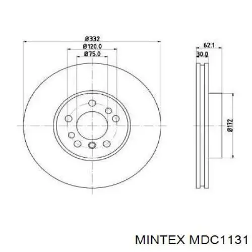 MDC1131 Mintex диск тормозной передний