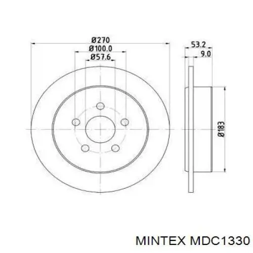 Диск тормозной задний Mintex MDC1330