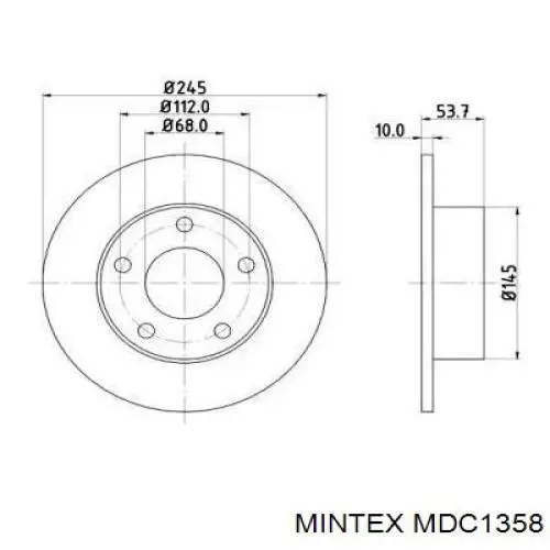 MDC1358 Mintex тормозные диски