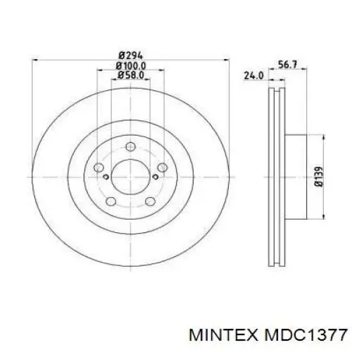 MDC1377 Mintex диск тормозной передний