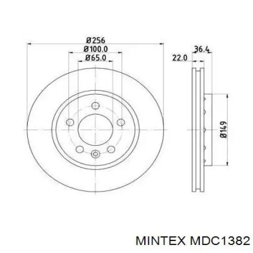 Диск тормозной задний Mintex MDC1382