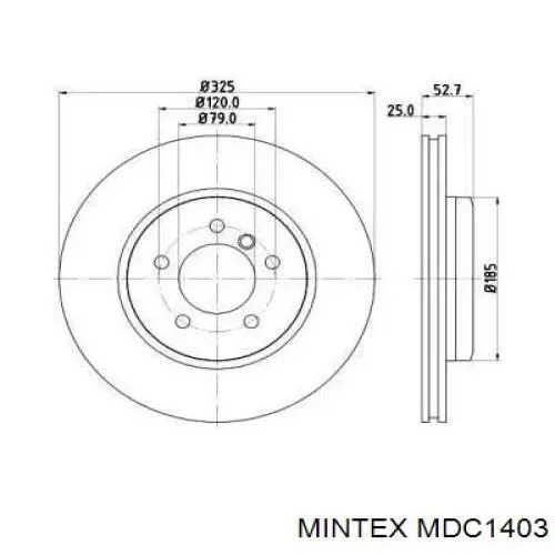 MDC1403 Mintex диск тормозной передний
