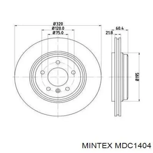 MDC1404 Mintex диск тормозной задний