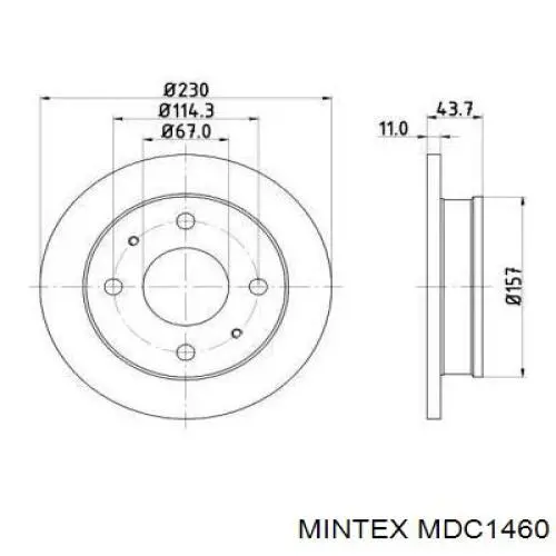 MDC1460 Mintex диск тормозной передний