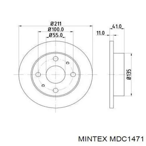 MDC1471 Mintex диск тормозной передний
