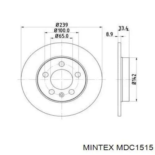 MDC1515 Mintex диск тормозной задний