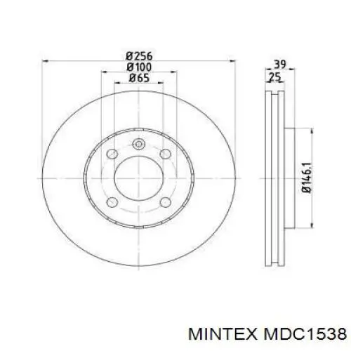 MDC1538 Mintex диск тормозной передний